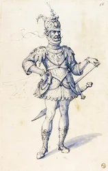 Dibujo de vestuario para un caballero